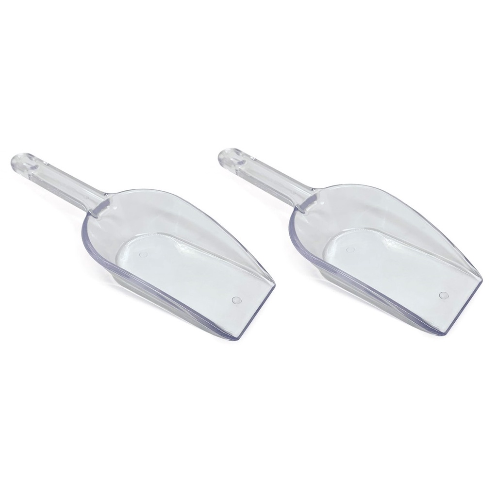 Kit 2 Colheres medidoras acrílico 23cm cereais sementes drink concha pegador