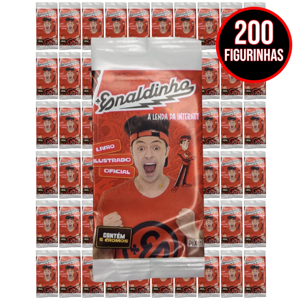 Pack com 200 Figurinhas do Álbum do Enaldinho (40 Envelopes) A Lenda Da Internet Youtuber