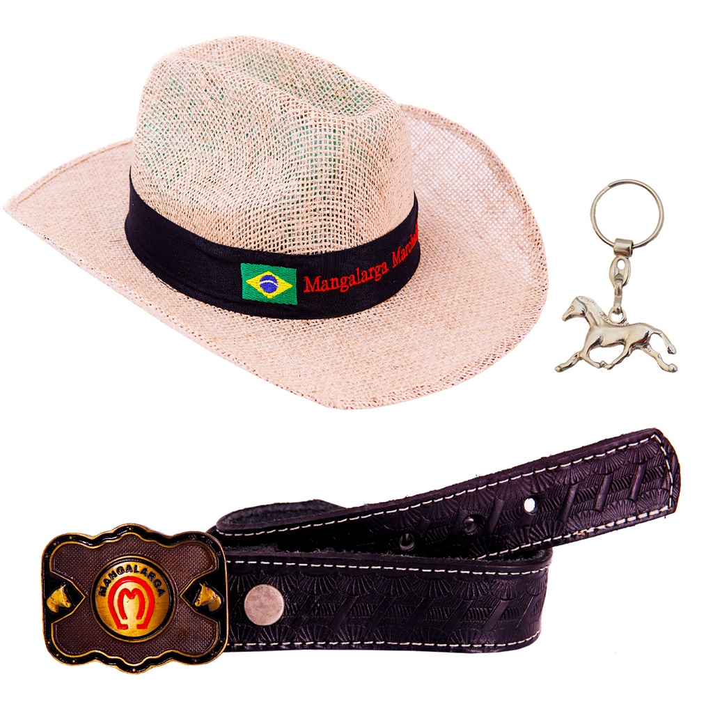Kit Infantil Cinto Fivela + Chapéu Mangalarga Marchador