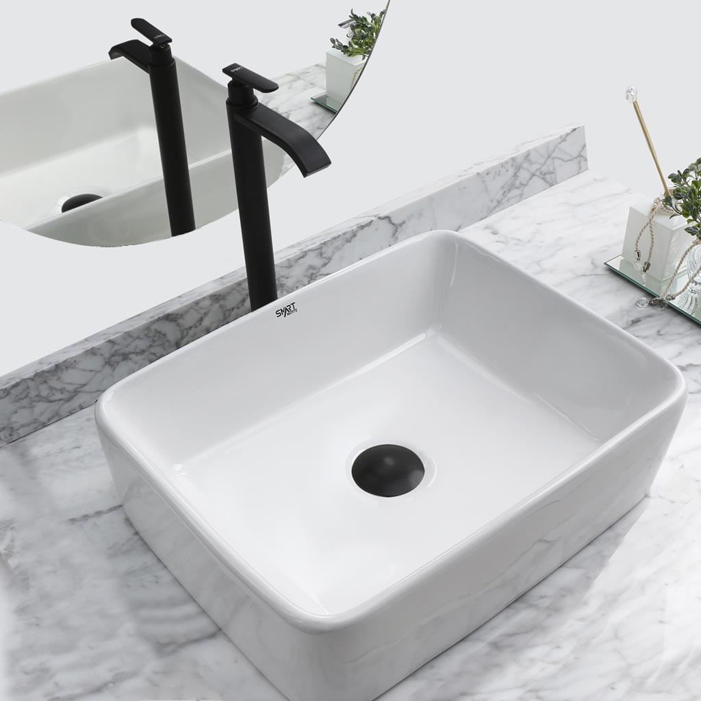 Kit Cuba Pia Louca Ceramica Banheiro Com Torneira e Válvula Preta S15