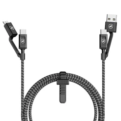 Gshield Cabo 4 em 1 Defender 33W Tipo C para USB C 1.5m com Adaptadores Micro USB V8 + USB A, 20AWG Carregamento Rápido