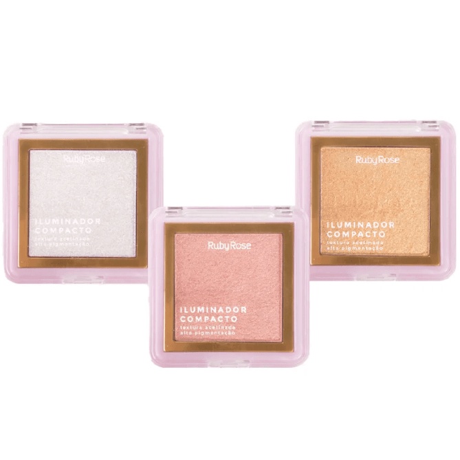 Iluminador Cremoso Compacto Ruby Rose - Brilhante / Glow / Branco / Dourado em Oferta na Shopee