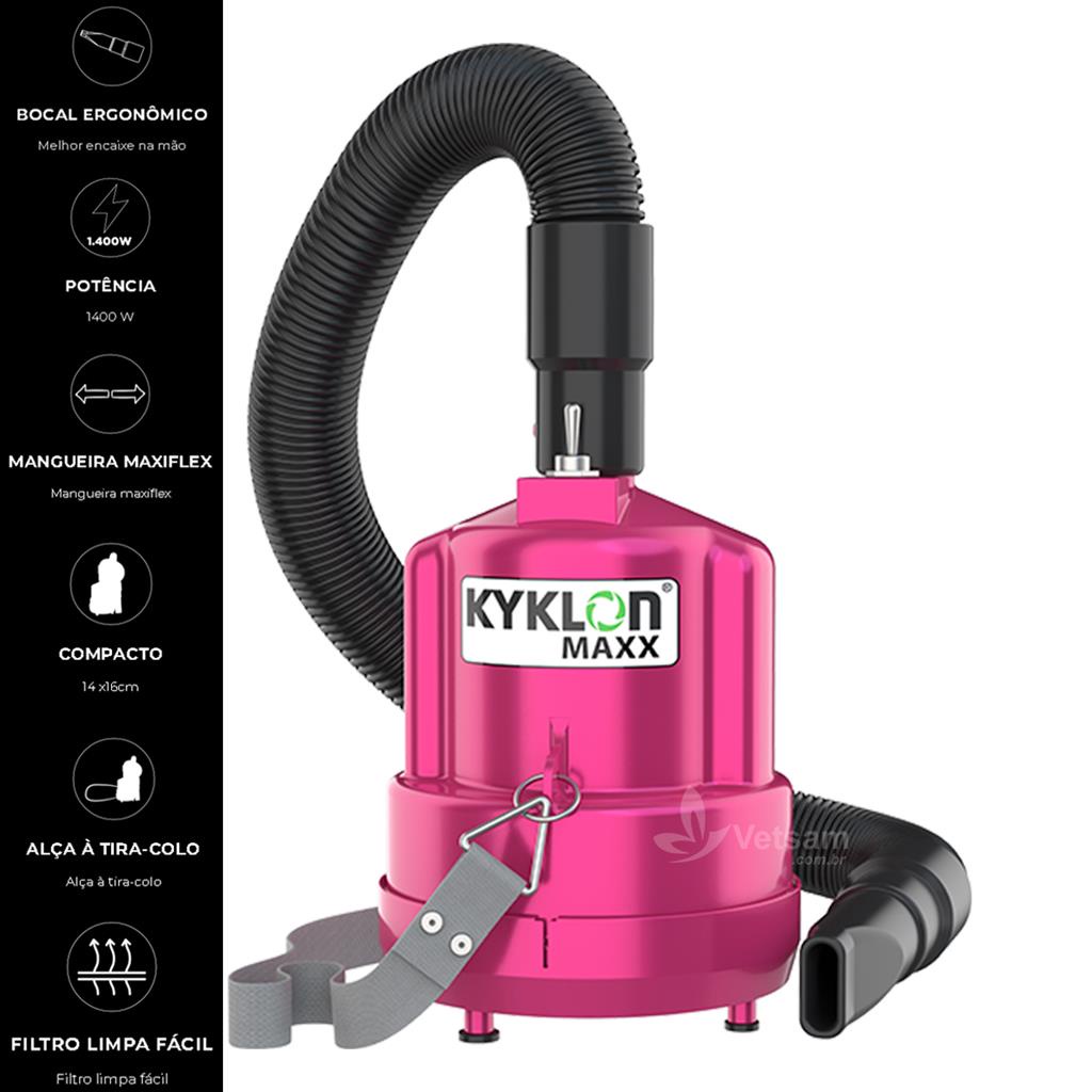 Soprador Kyklon Maxx Profissional Rosa 220v Pet Shop Banho e Tosa