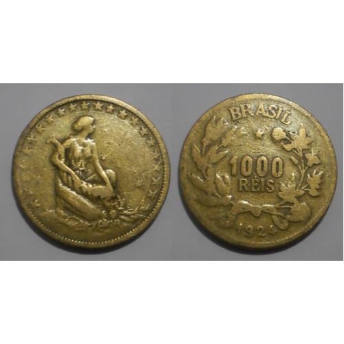 Moeda 1000 Réis 1924 Brasil