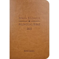 Bíblia King James 1611 | Bilíngue | Letra Normal | Capa Luxo Marrom