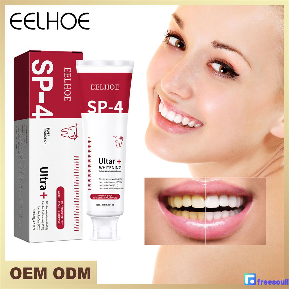 Tik Tok Venda imperdível#sp- 4 Creme dental clareador probiótico remover manchas de dente Manchas de fumaça Aminoácido Hálito fresco Creme dental oral Freesoull