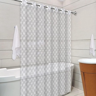 Cortina Box Banheiro Translúcida Impermeável Antimofo com Ilhós 3D em Oferta na Shopee