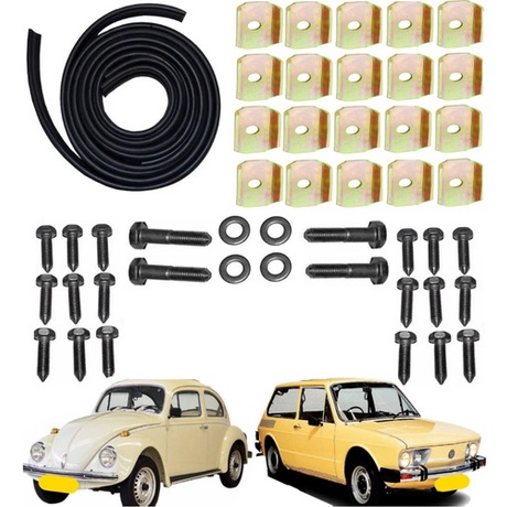 Kit Borracha + Chapa + Parafuso Chassis / Assoalho Brasilia