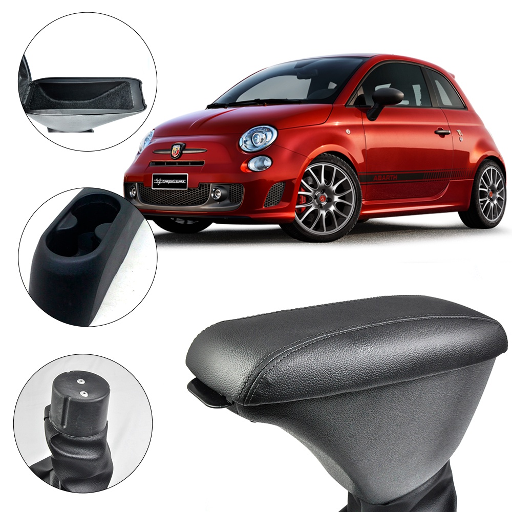 Apoio De Braço Encosto Fiat 500 2010/2011 Couro Preto
