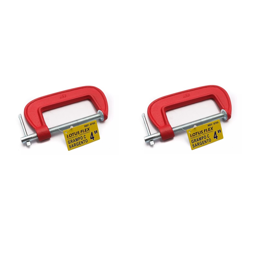 2 Grampos Sargento Tipo C Forjado 4 Polegadas
