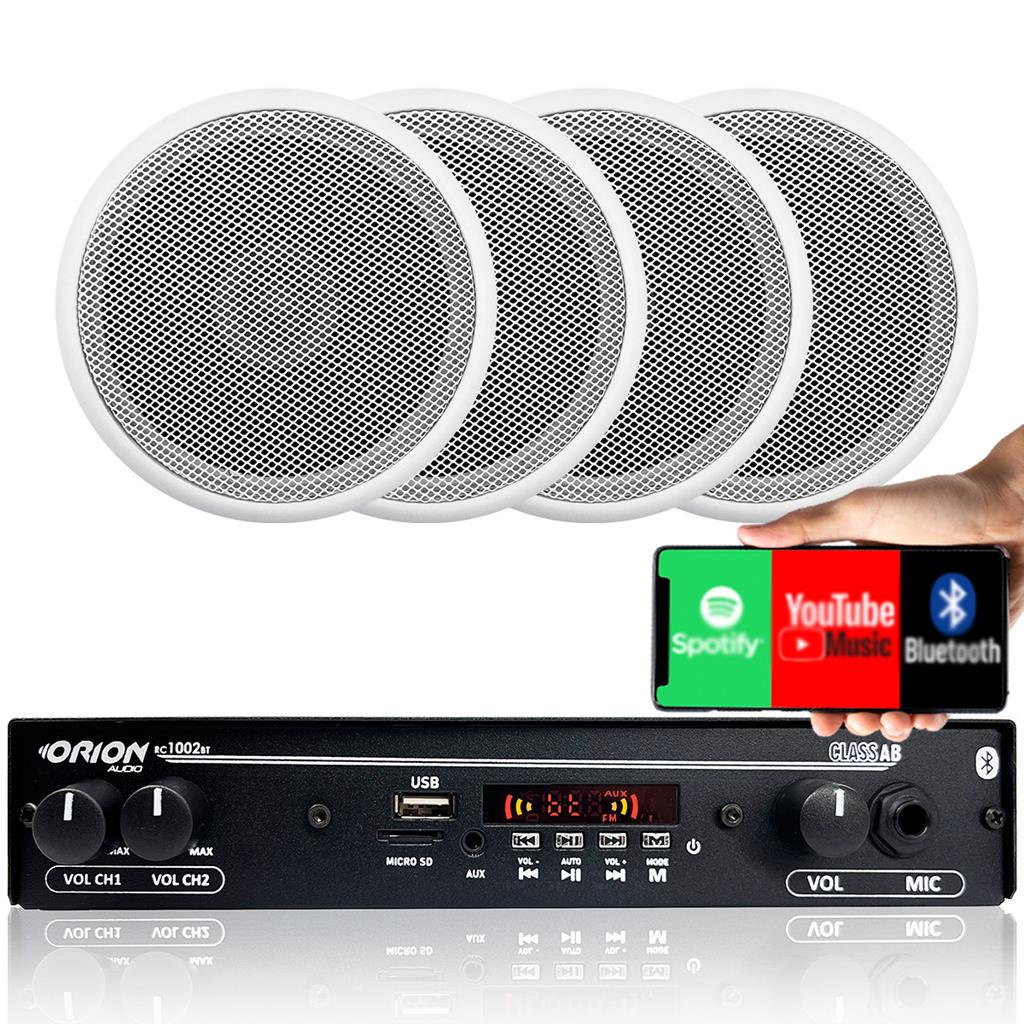 Kit 4 Caixas Som Ambiente Teto 5 Pol+ Amplificador Bluetooth em Oferta na Shopee