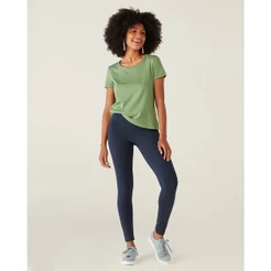 Calça Legging Básica Feminina Cintura Média Em Algodão