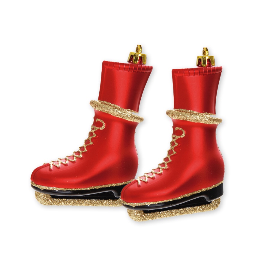 Patins de Gelo Natalino Vermelho P/ Pendurar 10 cm - Cromus Natal - 2 unidades - Rizzo - Home & Living