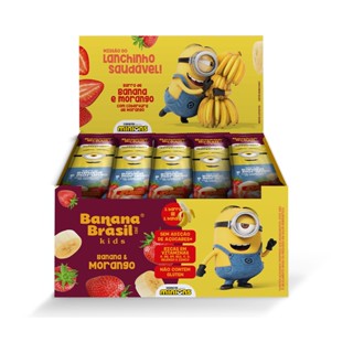 Barra de Fruta Minions Banana e Morango Com Cobertura de Morango Display 20un de 22g- Banana Brasill