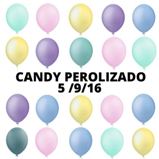 Bexiga Balão Candy Collor Perolizado 5 / 9 / 16 em Oferta na Shopee