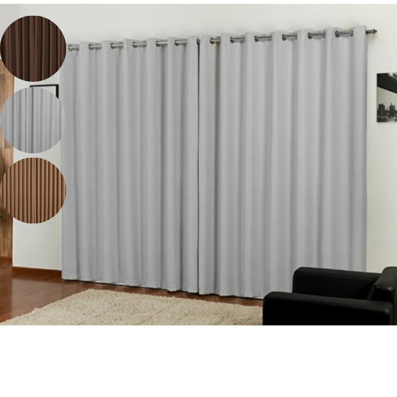 Cortina Tecido Blackout 3,00x2,50 Corta Luz Para Sala Quarto Promoção