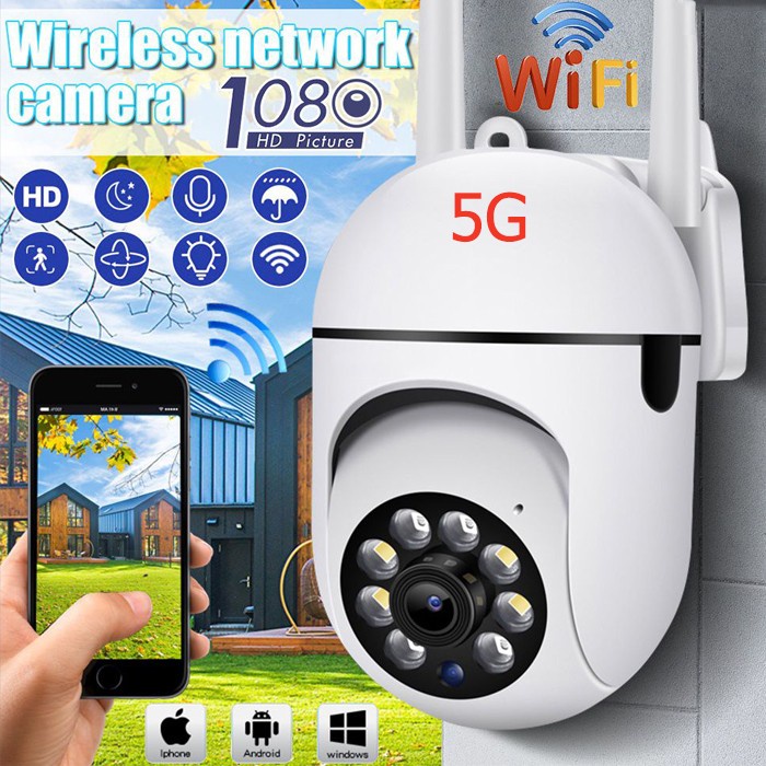 Wifi 2.4 5G duplica frequência Câmera de segurança sem fio Cctv Câmera de Segurança Wi-Fi Externa IP 1080P Cctv Câmara