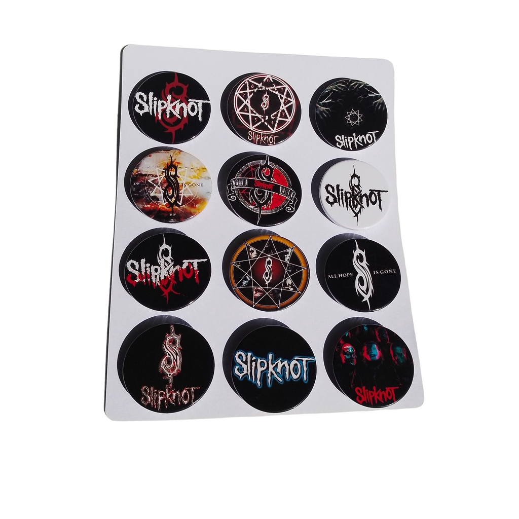 Cartela de Bottons Slipknot Broches | Pins | Customização