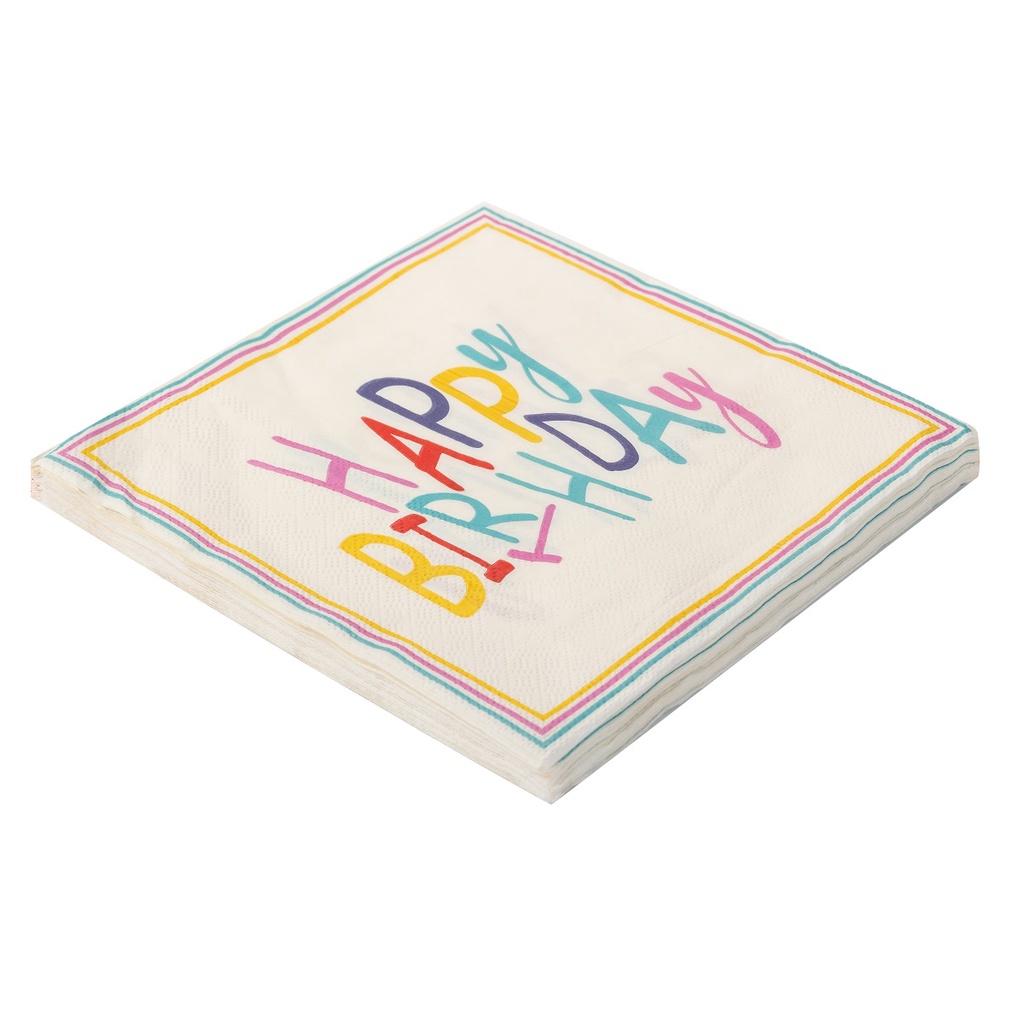Guardanapo Papel Decorado Happy Birthday Colorido - 20 unid em Oferta na Shopee