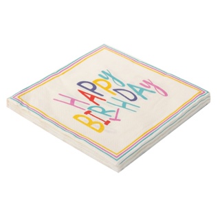 Guardanapo Papel Decorado Happy Birthday Colorido - 20 unid em Oferta na Shopee