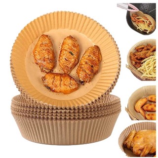 KIT 50 ou 100 UNIDADES Forma Air Fryer Descartável Antiaderente Redonda 16cm