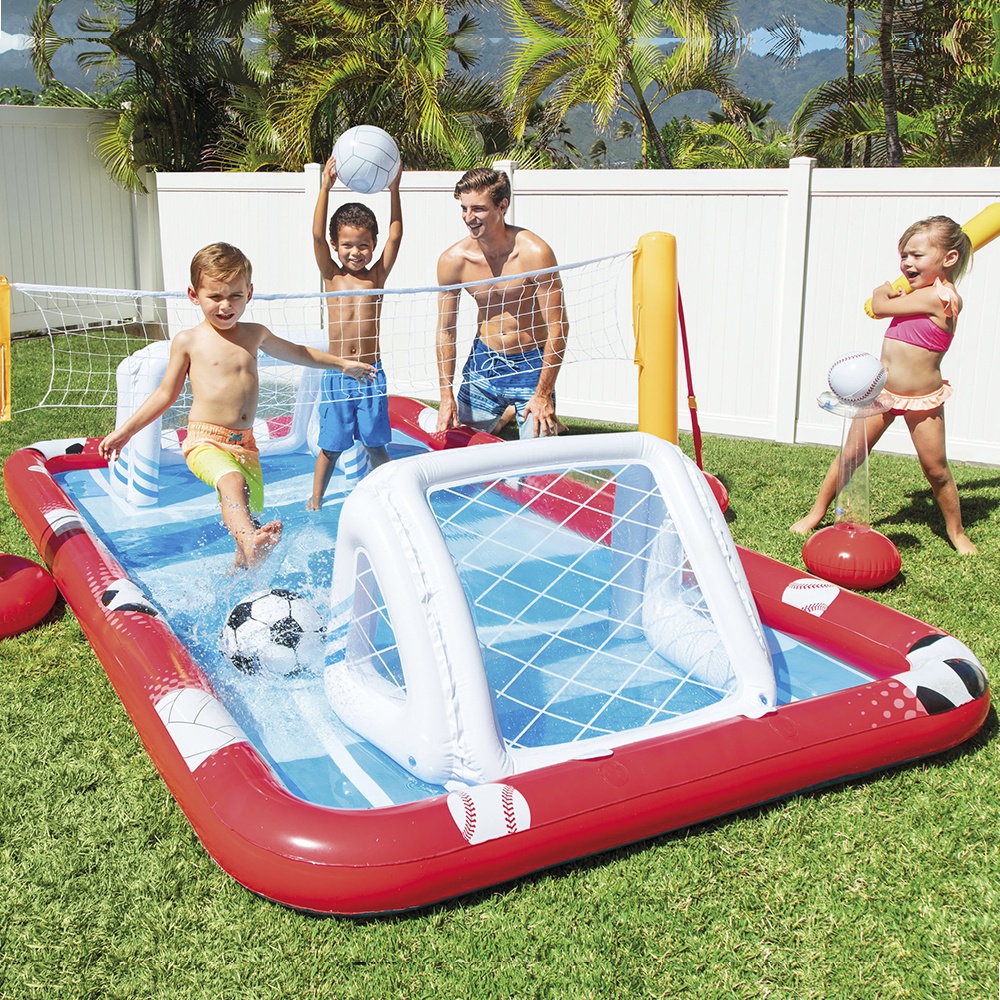 Piscina Playground Infantil Multi Esportes 470 Litros Intex em Oferta na Shopee