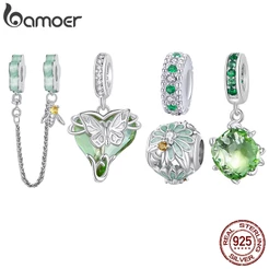 Bamoer 925 Sterling Silver Green Series Árvore Mágica Da Vida Cadeia De Segurança Bijuteria Jóias De Moda Presentes Para Mulheres