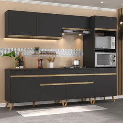 Cozinha Completa 5 peças c/ Armário e Balcão MP3713 Veneza GB Preta