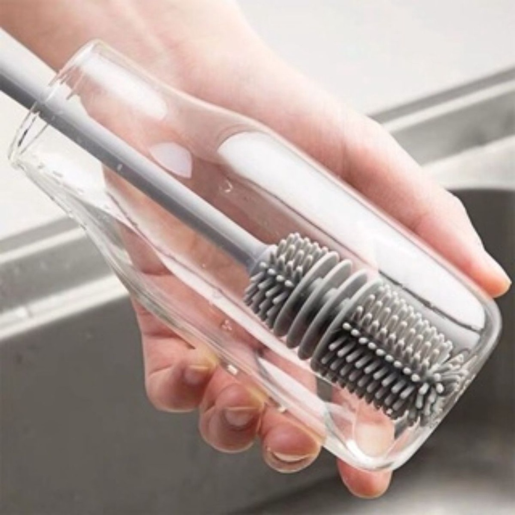 Escova De Silicone Para Lavar Garrafa Mamadeira Copo Taça Ou Banheiro Em Casa Cozinha Limp...