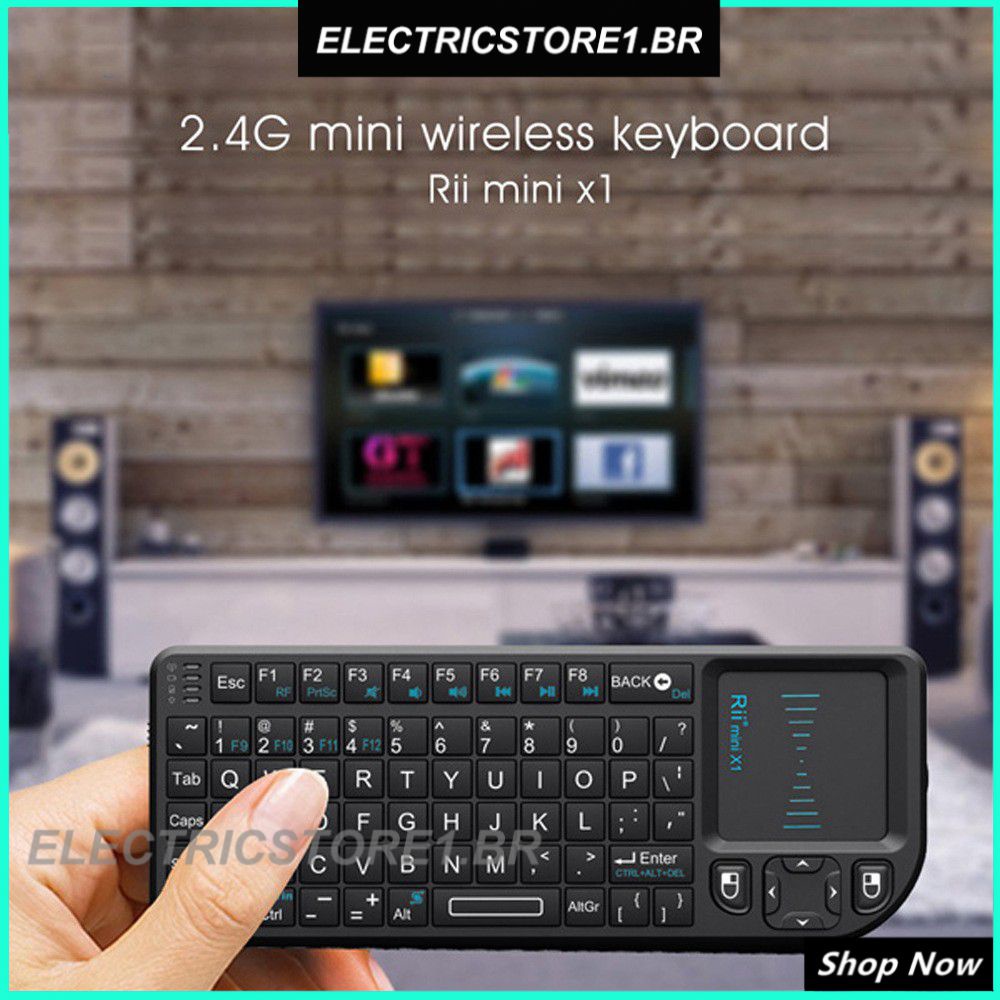 Rii Mini X1 Teclado Sem Fio Com Touch Pad Para Android Ios Set-top Box/mini Pc/laptop Mac/windows/tablet -ele.br