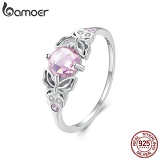 BAMOER 925 Silver Sterling Butterfly Finger Ring De Prata Graduação Aniversário Jóias De Moda