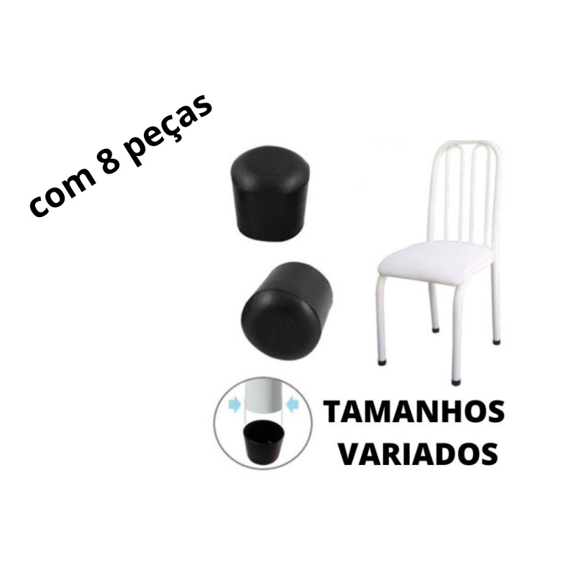 8pçs Ponteira Protetora Pé De Cadeira Tubular Conjunto Novo