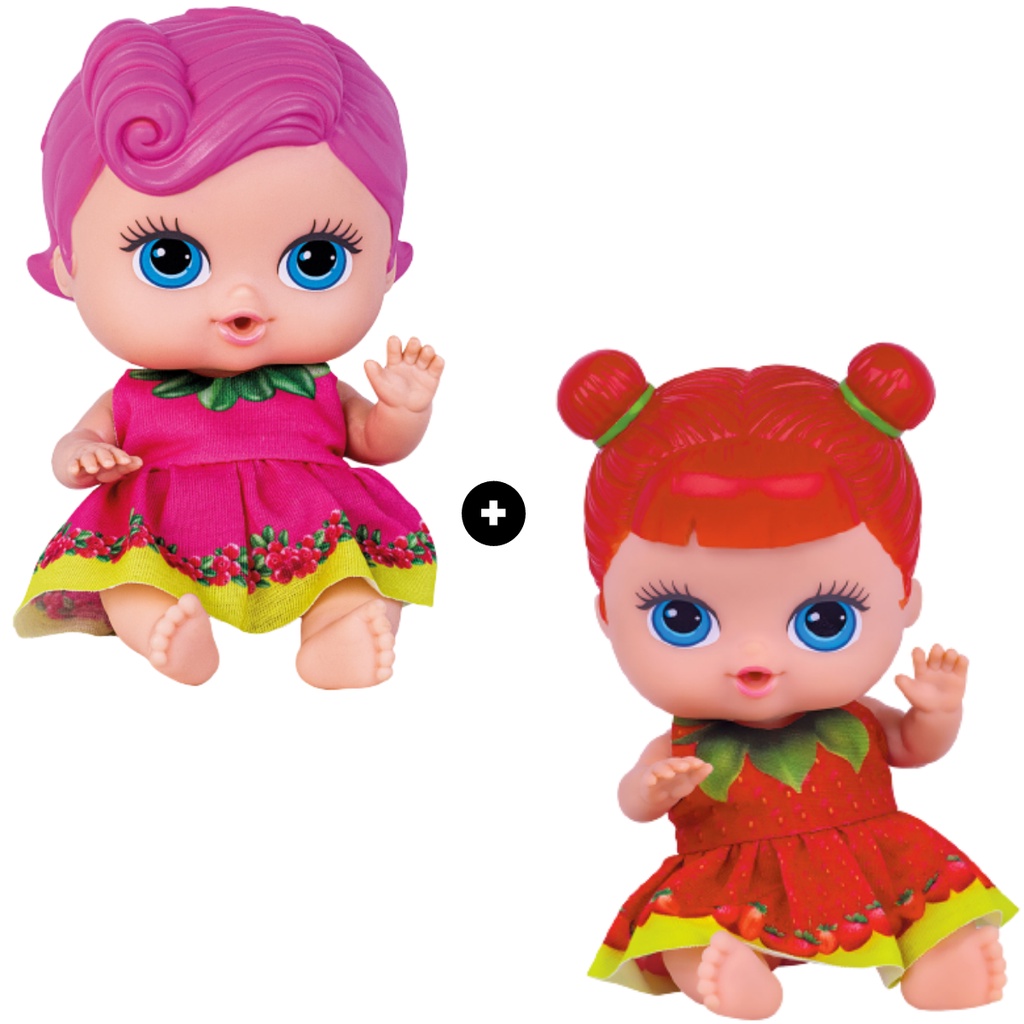 Boneca Coleção Frutinhas Com Cheirinho Kit Com 2 Bonecas Infantil Morango E Groselha 19cm Articulada Em Vinil Brinquedo Meninas Crianças Bebê Selo Inmetro Brinquedos Cotiplás