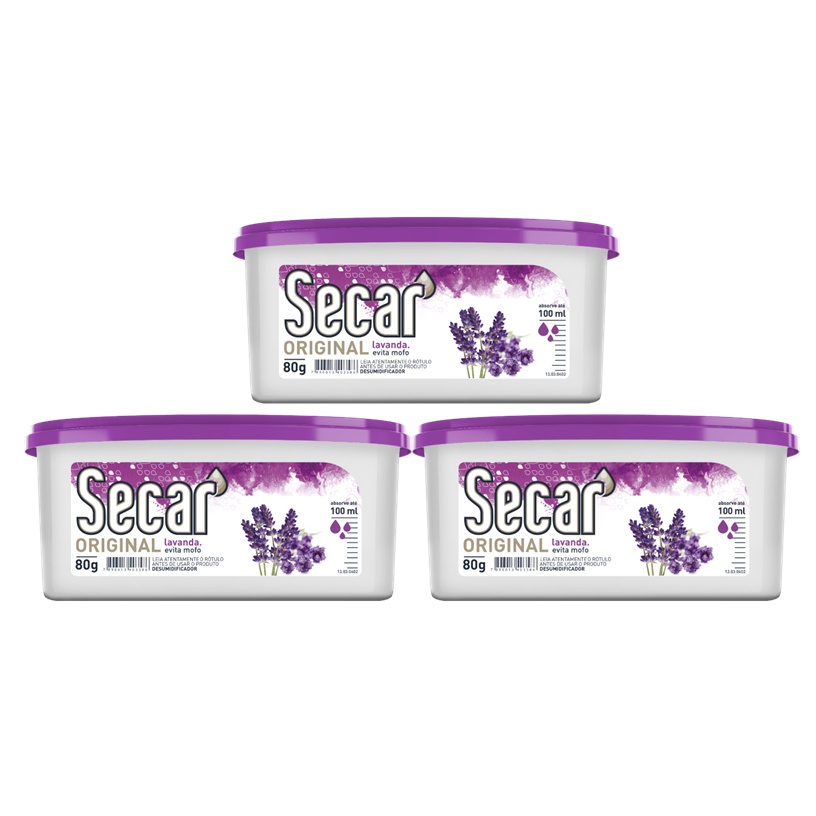 Kit 3un Anti Mofo Secar original 80g Desumificador Ambiente