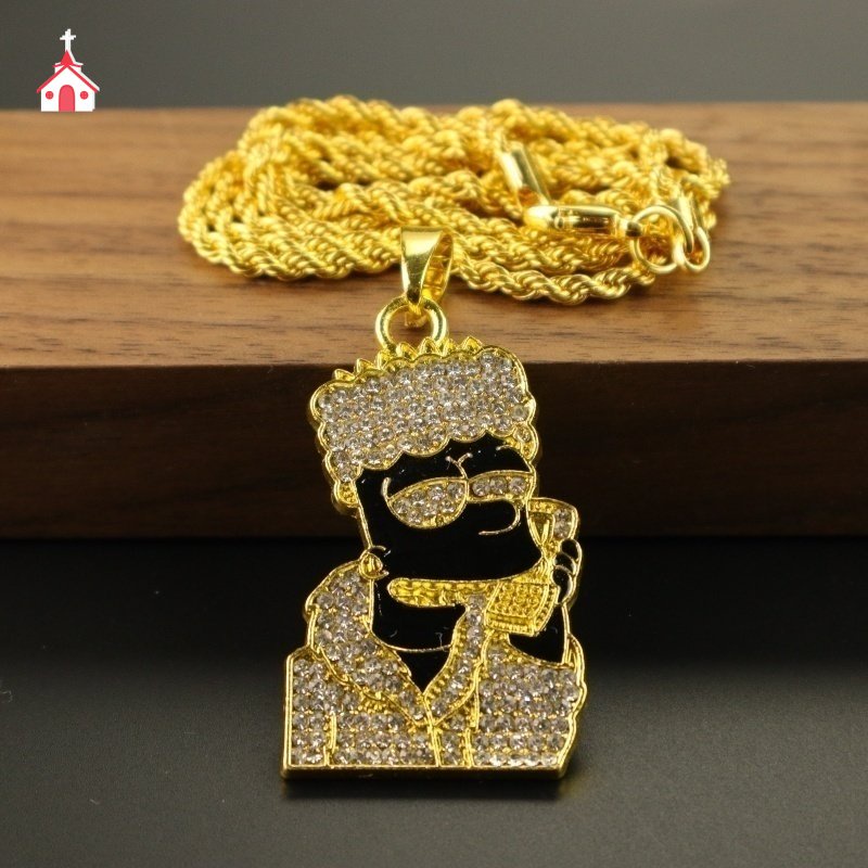 Colar Banhado a Ouro 24K Pingente de Zircão em Ouro Amarelo Menor Moda Masculina e Feminina Acessórios de Jóias HYOY em Oferta na Shopee