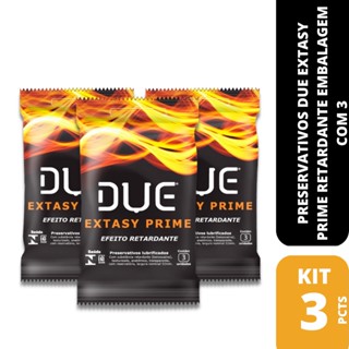 Kit Com 3 Pacotes Preservativo Due Extasy Prime 3Un Cada