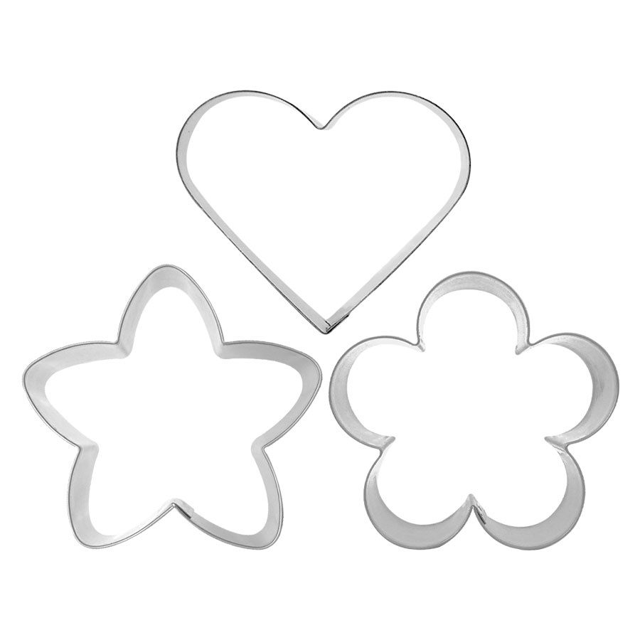 Kit Cortador Petit Four Coração/Estrela/Flor -  Ref. 627 - 1 unidade - RR Cortadores - Rizzo em Oferta na Shopee