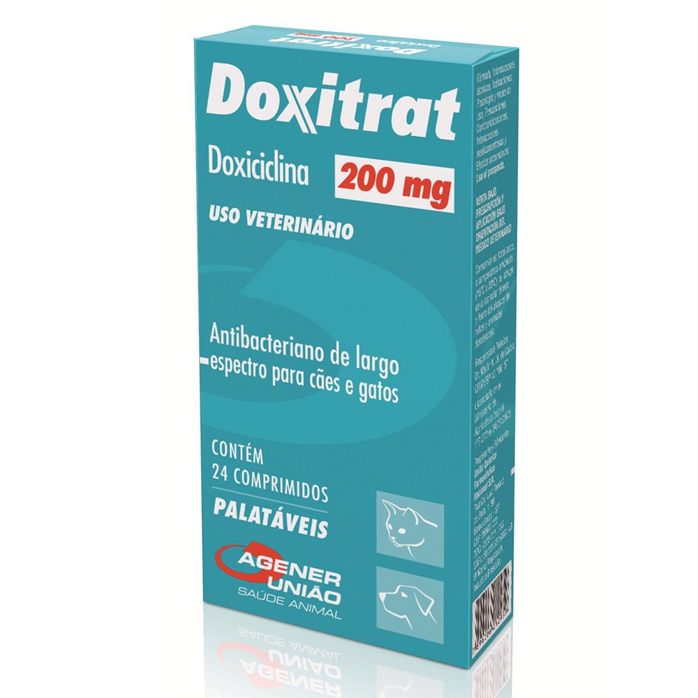 Antibiótico Doxitrat Cães e Gatos 200mg 24 comprimidos em Oferta na Shopee