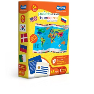 Jogo Educativo Países e suas Bandeiras - Toyster em Oferta na Shopee