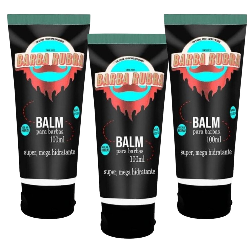 Kit de Balm Para Barba Com 3 Unid 100ml - Barba Rubra