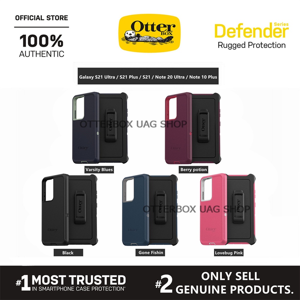 OtterBox Samsung Galaxy S21 Ultra / Galaxy S21 Plus / Galaxy S21 / Galaxy Note 20 Ultra / Galaxy Note 20 / Galaxy Note 10+ Plus / Galaxy Note 10 / Galaxy Note 9 / Galaxy Note 8 ​Capa Série Defender | Autêntico Original