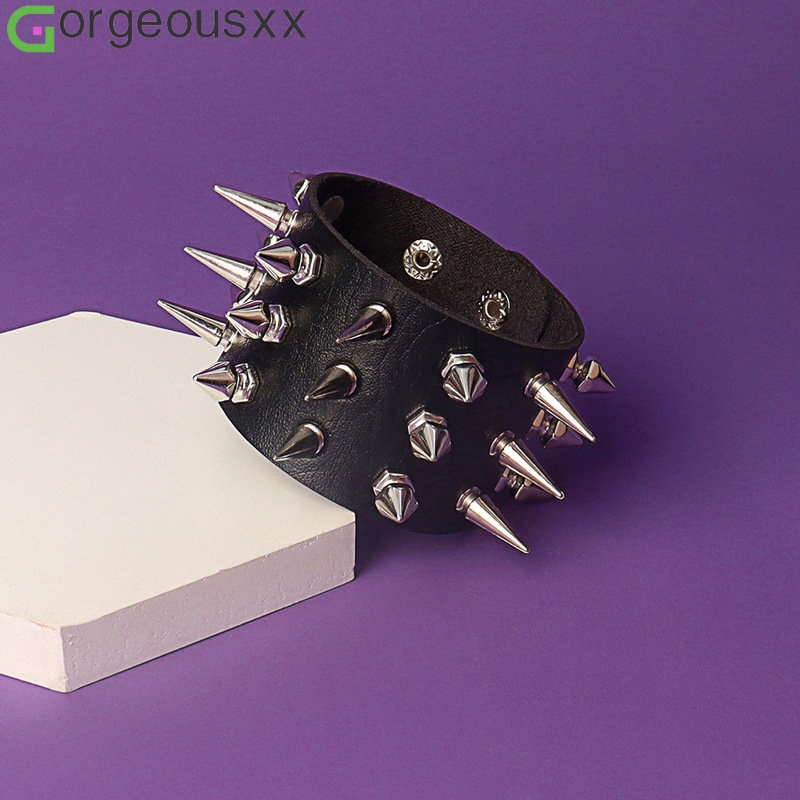 Individual Gótico Punk Moda Rebites Longos Curtos Pulseira Para Mulheres Homens Rock PU Pulseiras Gargantilha De Couro Unisexo Jóias