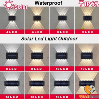 4 LED/6 Para Cima E Baixo Luz De Parede Exterior Com Energia Solar IP65 Lâmpada À Prova D