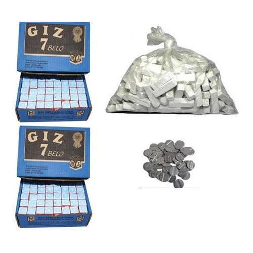 Kit 5 Kg Giz Branco + 288 Azul + 50 Ficha Fa Mesa Bar Sinuca