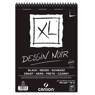Bloco XL dessin noir black A4 150g com 40 folhas Canson em Oferta na Shopee
