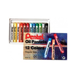 Giz pastel oleoso PHN-12 com 12 cores Pentel
