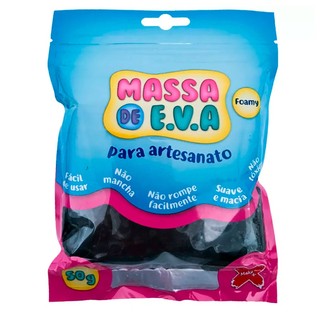 Massa de EVA Foamy p/artesanato 50g Preto 13007 Make + em Oferta na Shopee