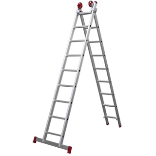 Escada Extensiva de Alumínio 9 x 2 Degraus 2,68 x 4,44 Metros EVE1007 EVALD em Oferta na Shopee