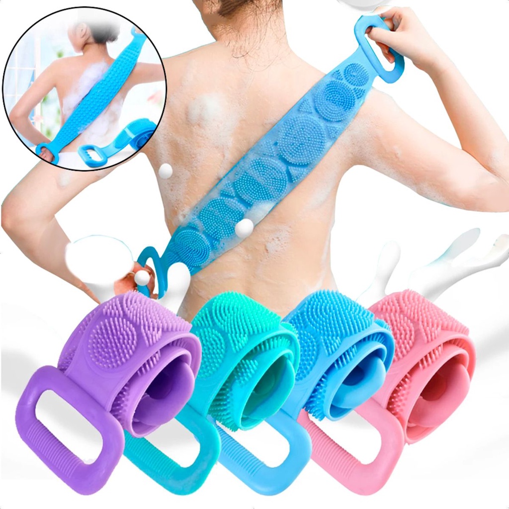 Escova De Banho Silicone Lava Corpo Esfoliação Esponja Silicone Esfregar Costas e Corpo Massagem