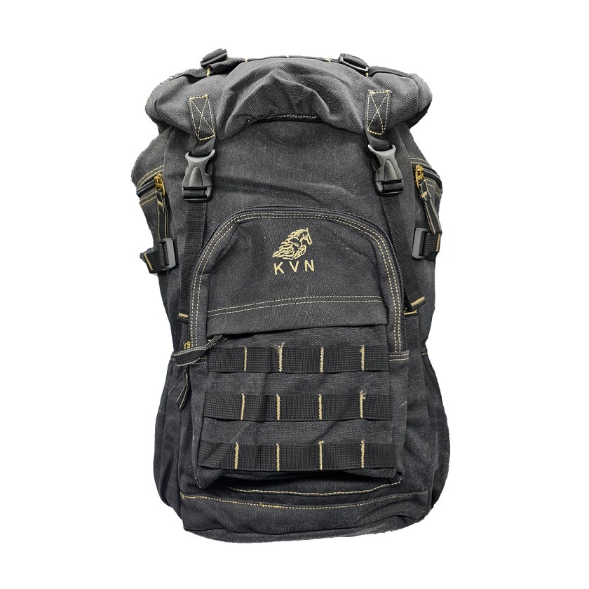 Mochila WLXY de 50 litros: lona reforçada, compartimento tipo saco, sistema molle e alça peitoral ajustável KVN 2204